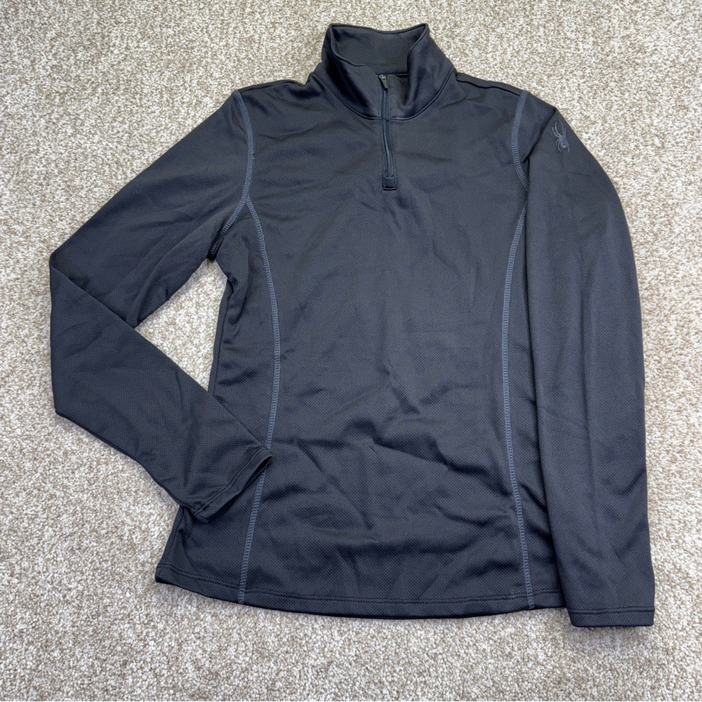 Spyder Black Quarter-Zip Pullover Baselayer Top womens size S - Picture 1 of 12